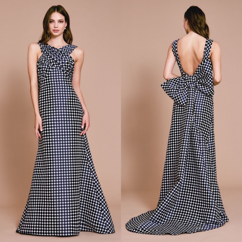 Tadashi Shoji Lively Open Back Halter Gown